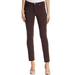 AG Adriano Goldschmied Stilt Cigarette Leg Brown Low Rise Brushed Cotton Pant 25